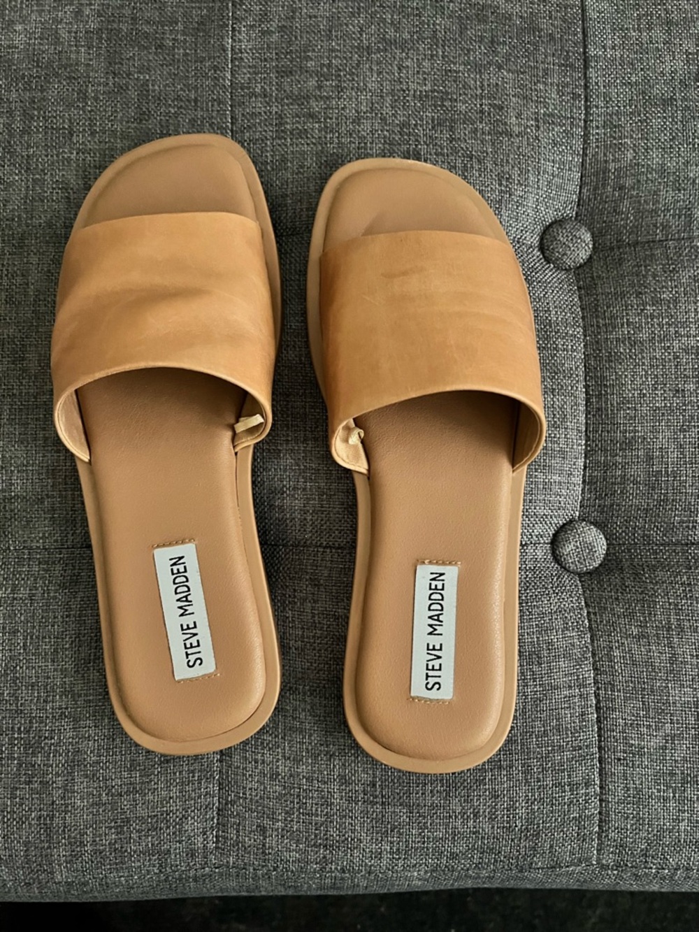 Steve Madden Tan Slide Sandals - Women's Slip-On Slides